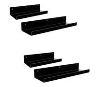 HOOLRZI Lot de 4 étagères murales flottantes à suspendre pour livres et disques - Accessoires de cuisine élégants - Fournitures d'organisation