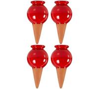 HOOLRZI Lot de 4 piquets d'arrosage automatique pour plantes d'intérieur et d'extérieur en terre cuite