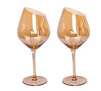 HOOLRZI Lot de verres à champagne à vin coupés - Ambre coloré - Pour restaurant - Verres à champagne créatifs