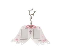 HOOLRZI Lovely Ailerons Plan Double Slot Identity Portefeuille avec Appendice Porte-clés Polyacrylate Permanent pour Voyage Quotidien Voyage Élégant Acrylique Porte-Carte