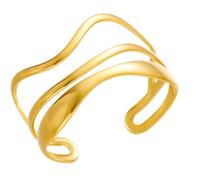 HOOLRZI Manchette flexible moderne sur le thème du bord de mer avec vagues et étoiles de mer hypoallergénique en métal léger accessoire tendance, taille unique, Comme décrit