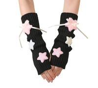 HOOLRZI Manchons tricotés confortables demi-doigts design extensible manches acrylique manches automne hiver longs gants acryliques automne hiver, F, taille unique