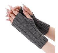 HOOLRZI Mitaines élastiques en fibre acrylique pour l'hiver, l'extérieur, l'intérieur et l'extérieur, gris foncé, taille unique