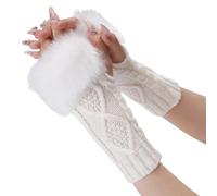 HOOLRZI Mitaines élégantes à motif losange, gants tricotés élégants pour femmes, adolescentes, filles, Varoius, rehausseur de bras élégant, blanc, taille unique