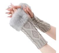 HOOLRZI Mitaines élégantes à motif losange, gants tricotés élégants pour femmes, adolescentes, filles, Varoius, rehausseur de bras élégant, gris clair, taille unique