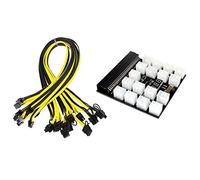 HOOLRZI Module d'alimentation 12 V 64 broches pour carte de serveur d'exploitation minière GPU avec 17 cordons d'alimentation 6 broches vers 6 + 2 broches, module d'alimentation 12 V