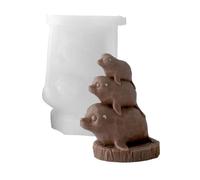 HOOLRZI Moule en silicone en forme d'animaux empilables pour décoration de table, pansements parfumés, outil de fabrication facile à nettoyer, ornement en silicone d'animaux empilables