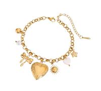 HOOLRZI Pendentif en forme de cœur à la mode - Accessoires de bijoux pour femme - Convient pour les fêtes et les mariages - Breloque en forme de cœur floral gravé, taille unique, Comme décrit