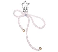HOOLRZI Pendentif en forme de nœud avec perles en cristal pour téléphone - Accessoire de porte-clés