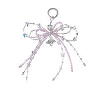 HOOLRZI Pendentif papillon fait à la main élégant avec perles et nœud papillon porte-clés pour les amateurs de mode