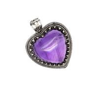 HOOLRZI Pendentif unique en labradorite orné de pierres précieuses d'améthyste pour les femmes tendance qui cherchent à améliorer leur style personnalisé