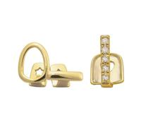 HOOLRZI Piercing de dents double ton en laiton galvanisé de 1,9 cm - Bijou de corps léger et sophistiqué pour toutes les occasions - Laiton robuste, taille unique, Comme décrit, Comme décrit.