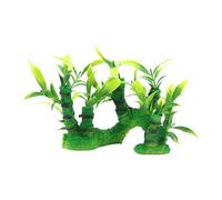 HOOLRZI Plante artificielle décorative en bambou vert pour aquarium, maison, bureau, aquarium, paysage, décoration sous-marine