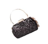 HOOLRZI Pochette à paillettes pour femme - Sac de soirée à paillettes - Sac à bandoulière pour mariage, bal de fin d'année, fête, Noir