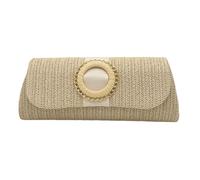 HOOLRZI Pochette en paille - Sac à main d'été pour femme - Sac à bandoulière tissé - Sac à bandoulière - Sac à main de soirée - Pochette de paille pour femme, doré