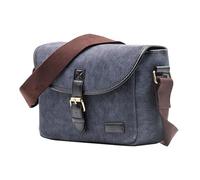 HOOLRZI Pochette polyvalente pour appareil photo en plein air en toile résistante à l'eau pour objectifs et piles, bleu/gris