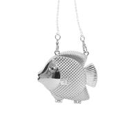 HOOLRZI Pochette pour femme en forme de poisson - Sac à main de soirée - Sac à bandoulière pour mariage, cocktail, fête, Argenté.