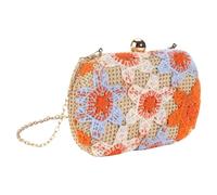 HOOLRZI Pochettes en paille pour femme - Sac à main d'été en paille tissée à fleurs - Sac à bandoulière - Sac à main de soirée - Pochette de paille pour femme, 02style