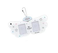 HOOLRZI Porte-cartes photo coréen avec porte-clés - Pendentif carte de bus - Porte-cartes photo de dessin animé, blanc