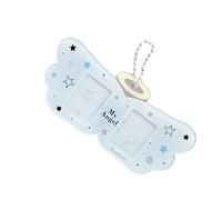 HOOLRZI Porte-cartes photo coréen avec porte-clés - Pendentif carte de bus - Porte-cartes photo de dessin animé, bleu