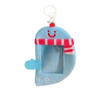 HOOLRZI Porte-cartes photo en peluche en forme de demi-cœur avec porte-clés