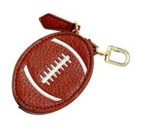 HOOLRZI Porte-clé tendance en cuir PU pour tenues décontractées, robuste, étanche, accessoire de football, basket-ball, motif ballon de football, taille unique