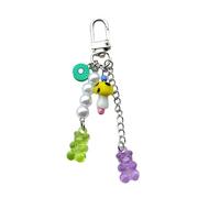 HOOLRZI Porte-clés avec pendentif ours fait à la main pour téléphone portable avec étoile pour écouteurs, livres et sac