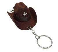 HOOLRZI Porte-clés Chapeau de Cowboy élégant Chapeau de Cowboy Occidental Porte-clés Pendentif Porte-clés en Cuir Durable Porte-clés de Sac Portable décoration pour Hommes Femmes