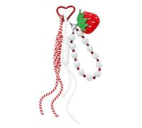 HOOLRZI Porte-clés en métal léger en métal décoratif pour téléphone - Joli accessoire de mode quotidien - Cadeau en cuir synthétique - Pour femme, Rouge