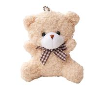 HOOLRZI Porte-clés Ours en Peluche Mignon, Accessoire Sac à Main pour Femmes et Enfants, Décoration Sac à Dos, Pendentif en Fourrure, Gris, Blanc, Rose, Marron, Marron Foncé