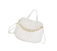 HOOLRZI Sac à bandoulière décontracté en peluche pour femme avec bretelles amovibles, blanc