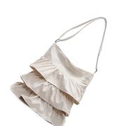 HOOLRZI Sac à bandoulière élégant en tissu doux et aspect superposé, sac à main de voyage pour sorties décontractées ou rendez-vous, sac à main tendance, beige