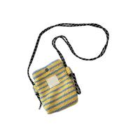 HOOLRZI Sac à bandoulière en polyester et peluche de couleur tendance pour ceux qui recherchent praticité et individualité Sac à bandoulière rétro, Stri jaune et bleu