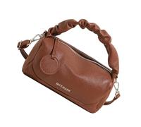 HOOLRZI Sac à bandoulière pour femme avec sangle amovible, pochette en cuir, sac à main avec fermeture éclair, sac à bandoulière tendance, marron