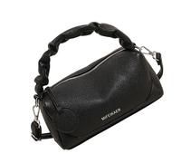 HOOLRZI Sac à bandoulière pour femme avec sangle amovible, pochette en cuir, sac à main avec fermeture éclair, sac à bandoulière tendance, Noir