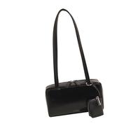 HOOLRZI Sac à bandoulière pour femme - Pochette de soirée en polyuréthane - Avec fermeture éclair - Avec fermeture éclair, Noir