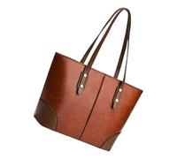 HOOLRZI Sac à bandoulière pratique pour femme, sac à main léger en cuir PU, sac à main sous les aisselles, sac à main avec poignée sur le dessus, sac à main en cuir synthétique essentiel, marron