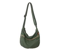 HOOLRZI Sacs à bandoulière Femmes Toile Sac à bandoulière Unisexe décontracté Sac à bandoulière Style coréen Sac de Messager Sac d'étudiant Grande capacité Shopping