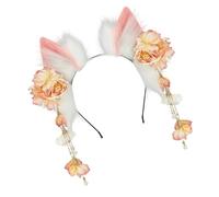 HOOLRZI Serre-tête avec oreilles d'animal en fourrure pour tenues traditionnelles chinoises - Accessoires d'anime - Taille réglable - Accessoire de cosplay