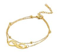HOOLRZI Symbole de l'infini pour femme réglable en acier inoxydable confortable style bijoux tendance vêtements de fête, taille unique, Comme décrit