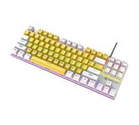 HOOLRZI True Clavier mécanique 87 pour touches rétroéclairées bicolore Clavier de machines lumineux USB pour ordinateur portable Gam 87 touches Clavier de jeu
