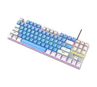 HOOLRZI True Clavier mécanique 87 pour touches rétroéclairées bicolore Clavier de machines lumineux USB pour ordinateur portable Gam 87 touches Clavier de jeu