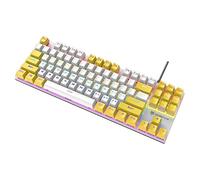 HOOLRZI True Clavier mécanique 87 pour touches rétroéclairées bicolore Clavier de machines lumineux USB pour ordinateur portable Gam 87 touches Clavier de jeu