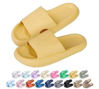 Hoomall Pantoufles Claquettes Femmes Hommes Ultra Doux Claquettes de Douche Antidérapante Confortable Chaussons Chaussures de Maison Piscine Plage Intérieur Slides Eté(Jaune,38/39 EU)