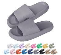 Hoomall Pantoufles Claquettes Femmes Hommes Ultra Doux Claquettes de Douche Antidérapante Confortable Chaussons Chaussures de Maison Piscine Plage Intérieur Slides Eté(Gris,42/43 EU)