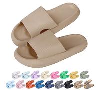 Hoomall Pantoufles Claquettes Femmes Hommes Ultra Doux Claquettes de Douche Antidérapante Confortable Chaussons Chaussures de Maison Piscine Plage Intérieur Slides Eté(Kaki,34/35 EU)