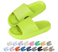 Hoomall Pantoufles Claquettes Femmes Hommes Ultra Doux Claquettes de Douche Antidérapante Confortable Chaussures Slides Eté Chaussons de Piscine Plage Maison Intérieur (Vert 2,42/43 EU)