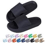 Hoomall Pantoufles Claquettes Femmes Hommes Ultra Doux Claquettes de Douche Antidérapante Confortable Chaussons Chaussures de Maison Piscine Plage Intérieur Slides Eté(Noir,40/41 EU)