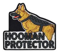 Hooman Protector Écusson tactique moral pour chien | Guide chien d'entraînement chien de garde | Cadeau pour propriétaire de chien/amoureux des animaux | 80 x 70 mm