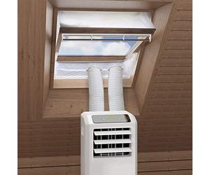 HOOMEE Tissu d’Isolation pour Fenêtre à Pivot Central avec Un Périmètre Allant Jusqu’à 540cm- pour Climatiseur Mobile et Sèche-Linge - Adapté à Toutes Les Unités Mobiles De Climatisation(2x270CM)